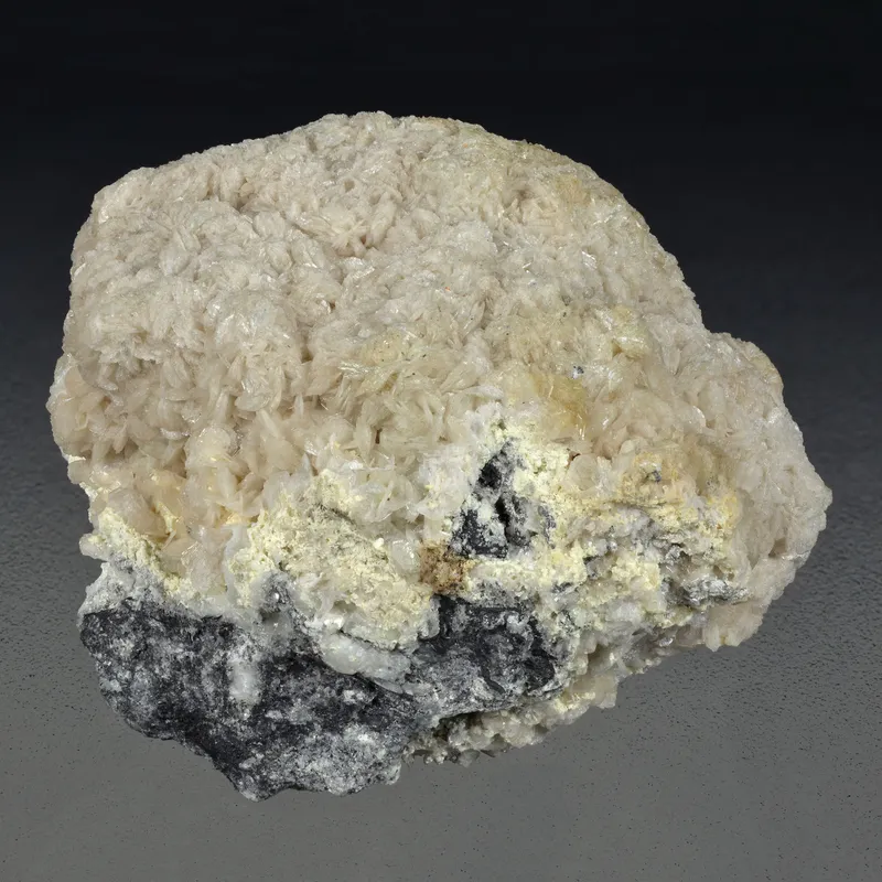 Exhibit 1. Feinglosite (w. adamite and mimetite); 54 mm.