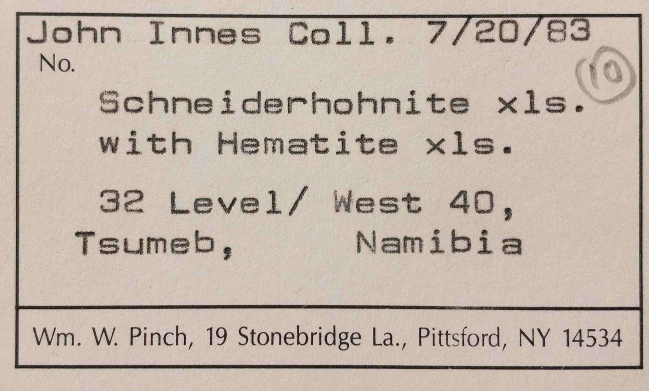 Exhibit 2. Specimen label (Bill Pinch).