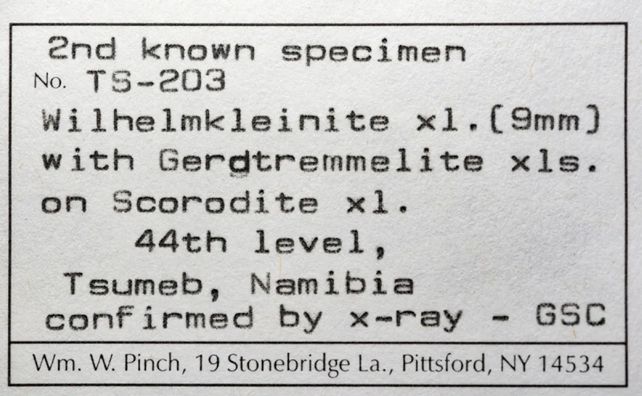 Exhibit 2. Specimen label (Bill Pinch).